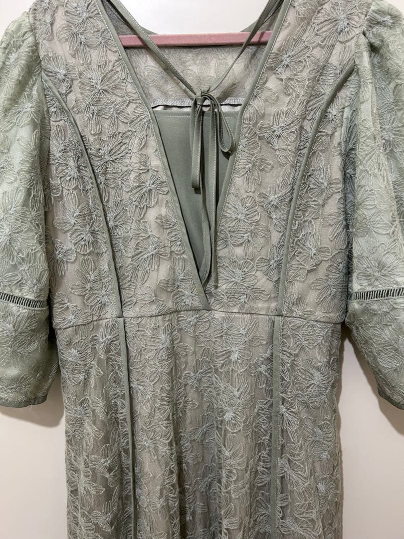 【GIRL】パフスリーブ総レースフレアロングオケージョンドレス