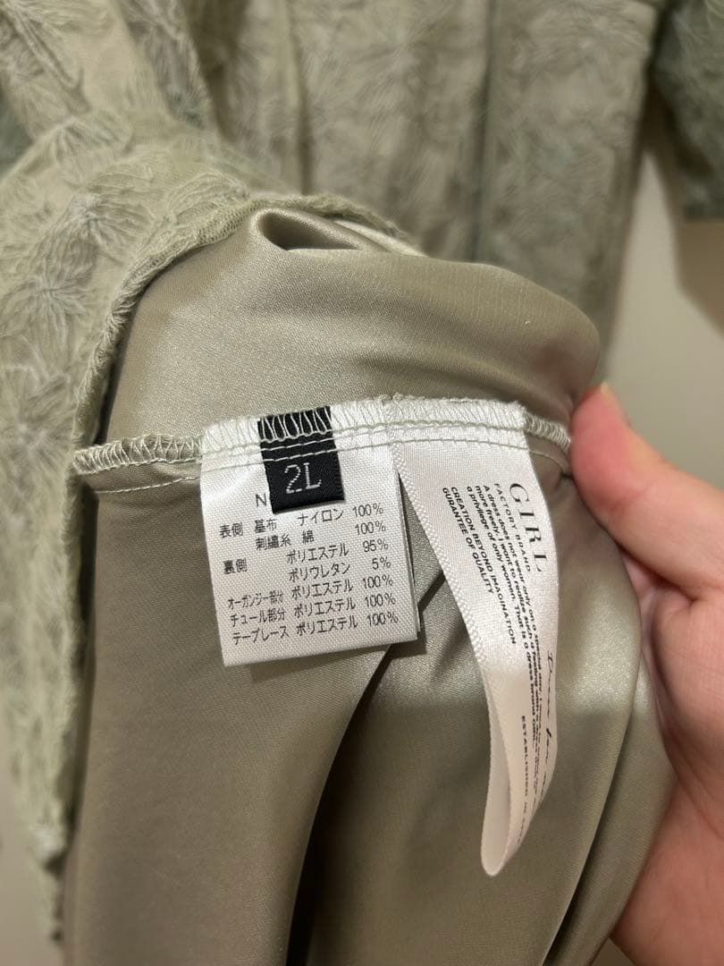 【GIRL】パフスリーブ総レースフレアロングオケージョンドレス