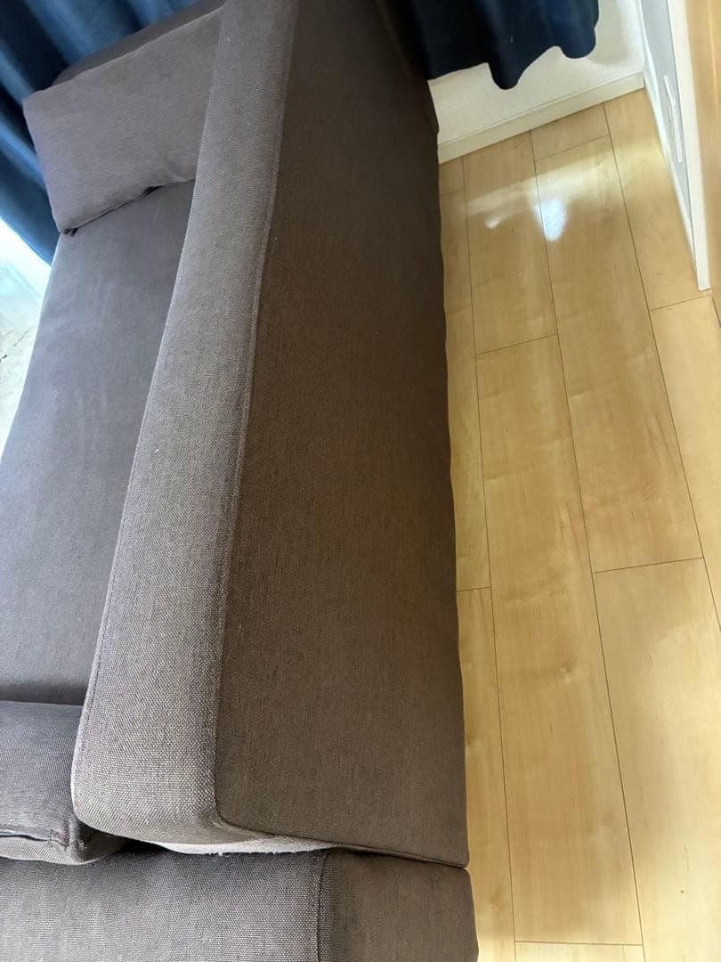 ブラウンファブリックソファ 2.5人掛け