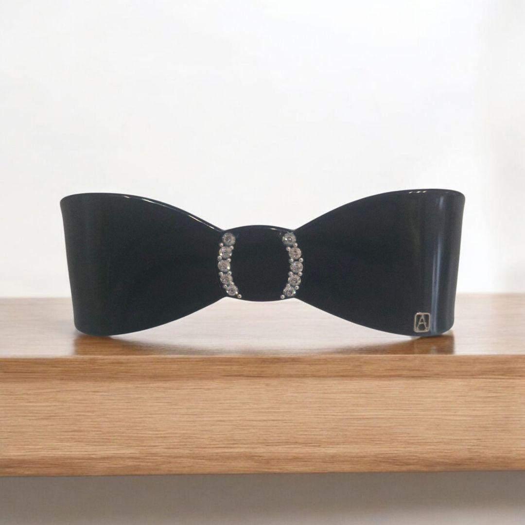 【美品✨】アレクサンドル ドゥ パリ バレッタ　ブルー　キラキラリボン