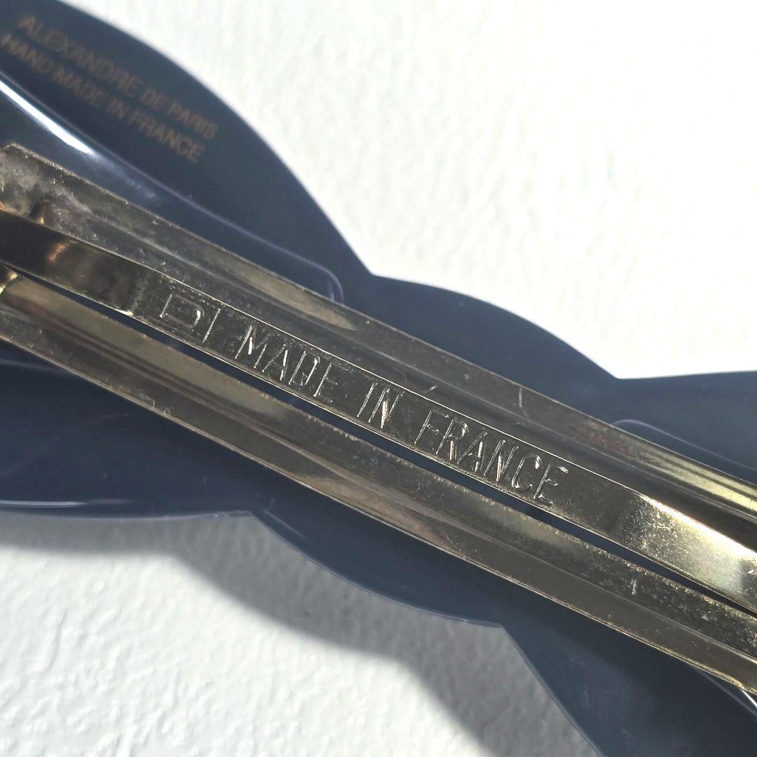 【美品✨】アレクサンドル ドゥ パリ バレッタ　ブルー　キラキラリボン