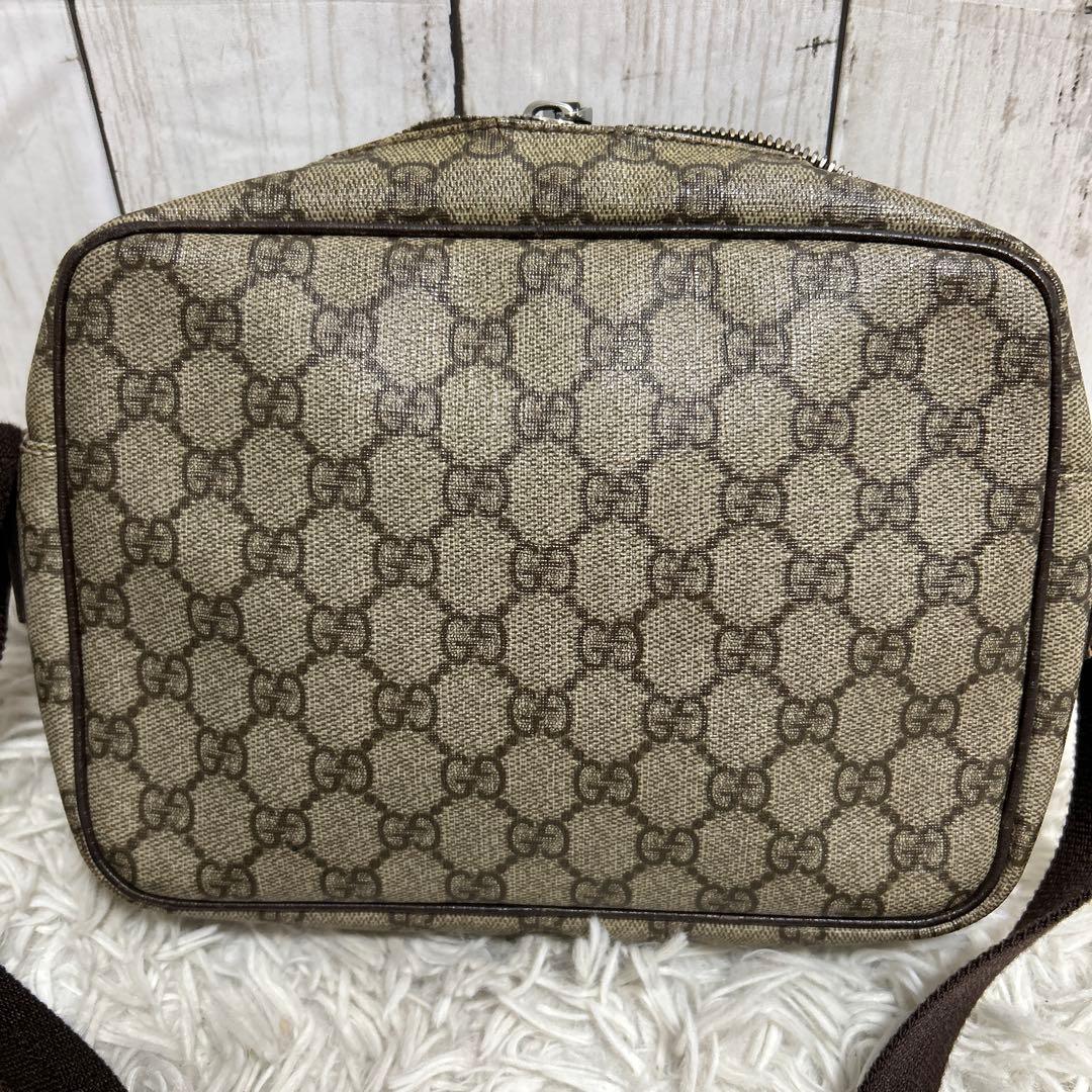 訳あり　GUCCI GGスプリーム　レザー　ショルダーバッグ　ロゴ