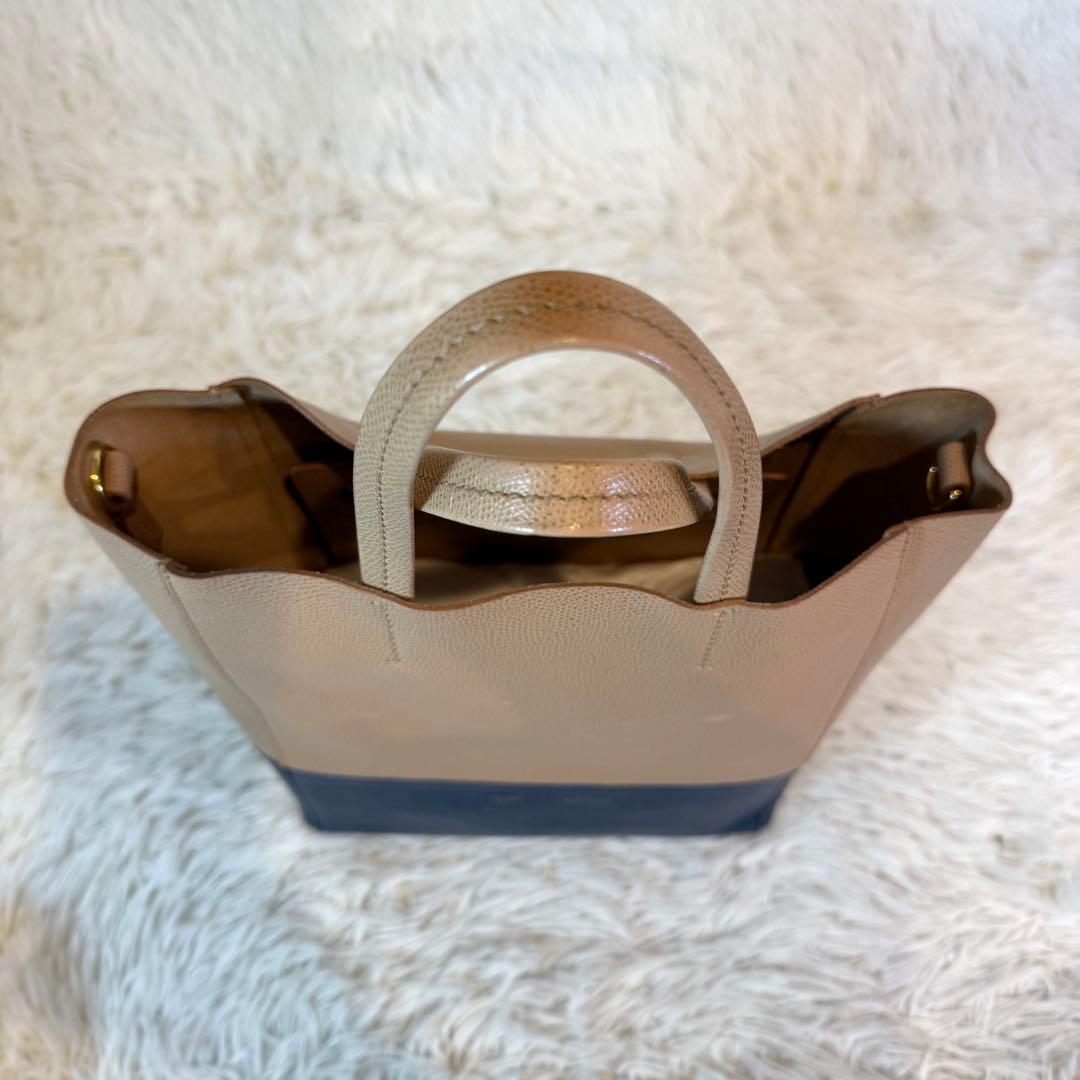 大人気✨セリーヌ バーティカルカバ スモール 2way レザー バイカラー