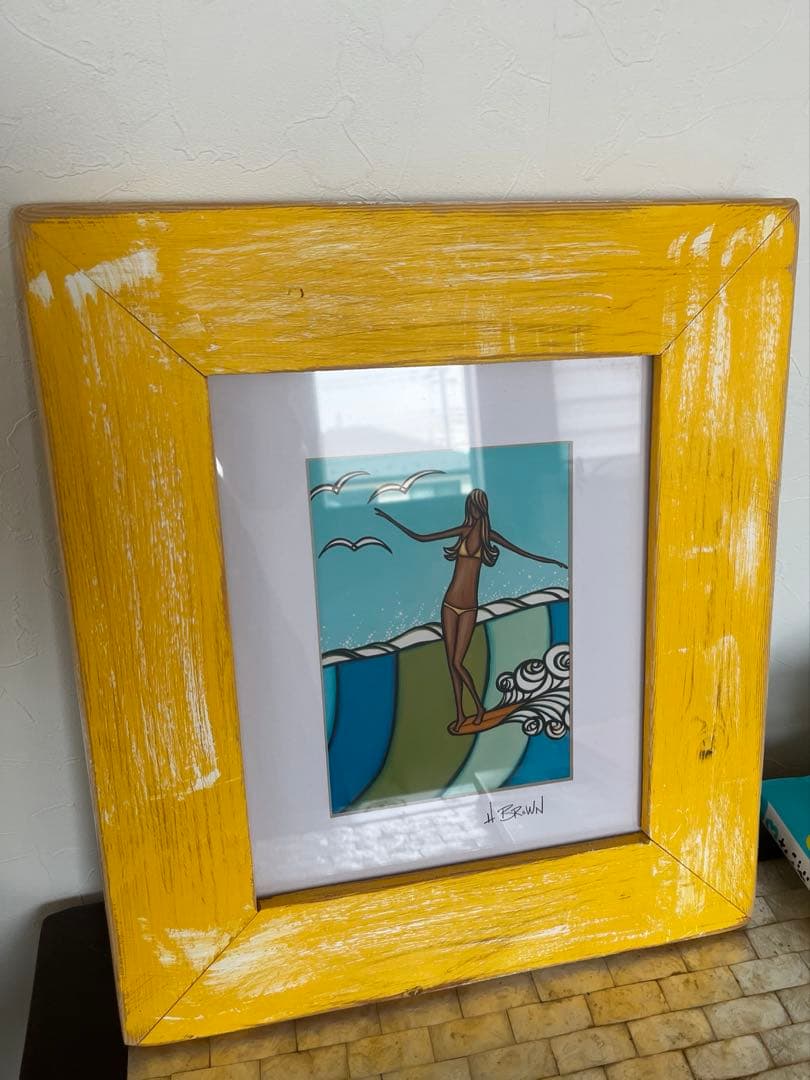 ヘザーブラウン　額縁つき