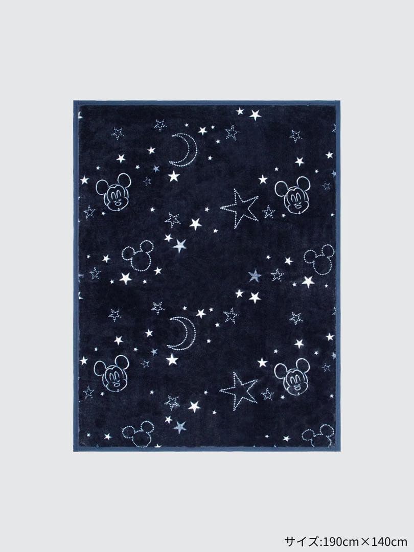 ユニクロ　ヒートテック毛布シングル　140×190ディズニーコレクションネイビー