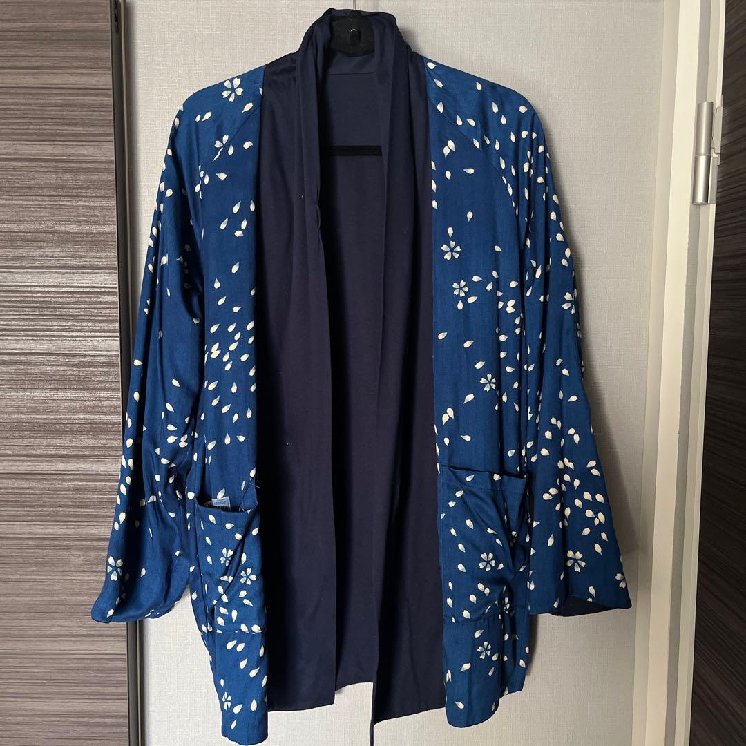 ミナモサクラ　リバーシブルジャケット ブルーブルー　BLUE BLUE