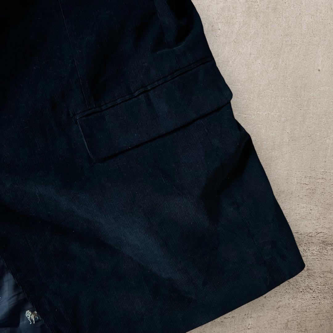 美品LAUREN RALPH LAUREN細畝コーデュロイテーラードジャケット紺