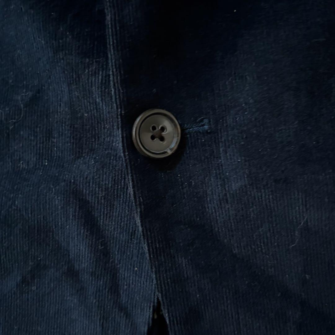 美品LAUREN RALPH LAUREN細畝コーデュロイテーラードジャケット紺