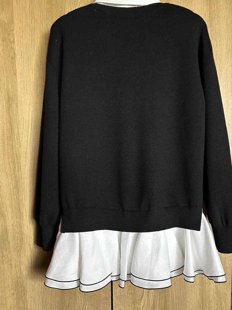 LILY BROWN ドッキングシャツワンピース Vネックニットトップス