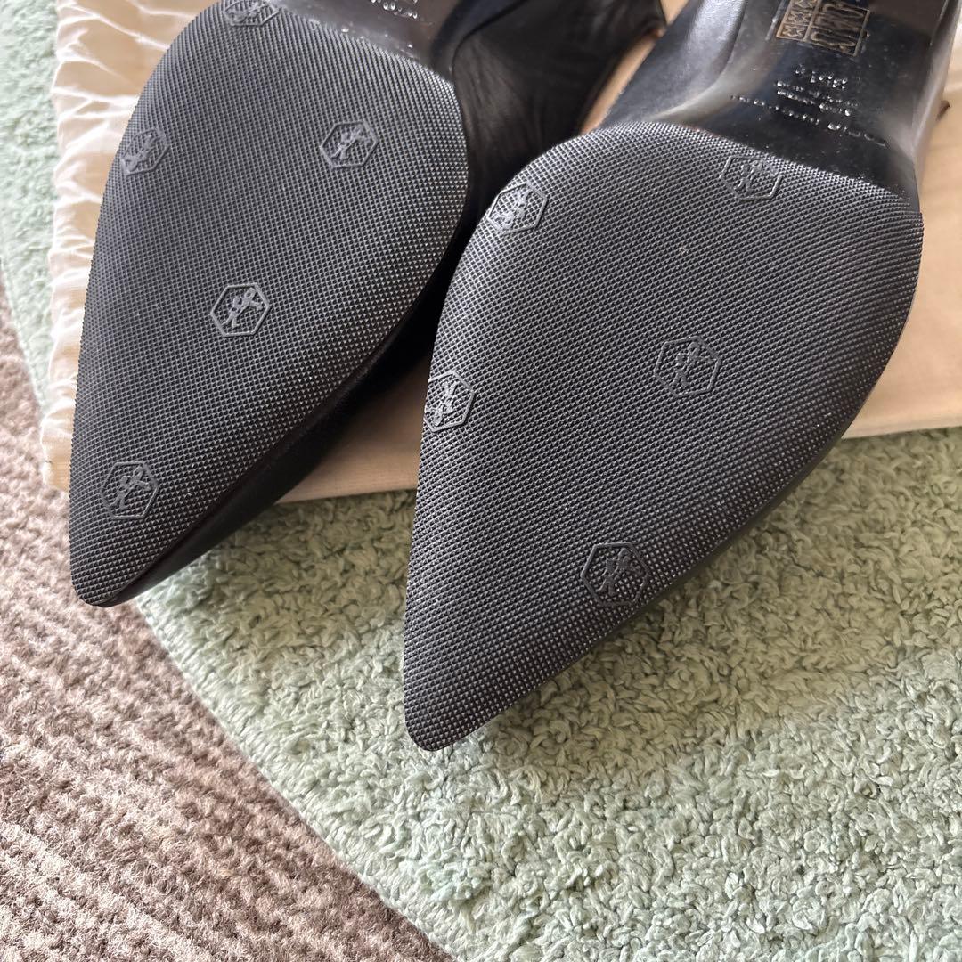 美品【FABIO RUSCONI】黒ストラップミュール 35 1/2