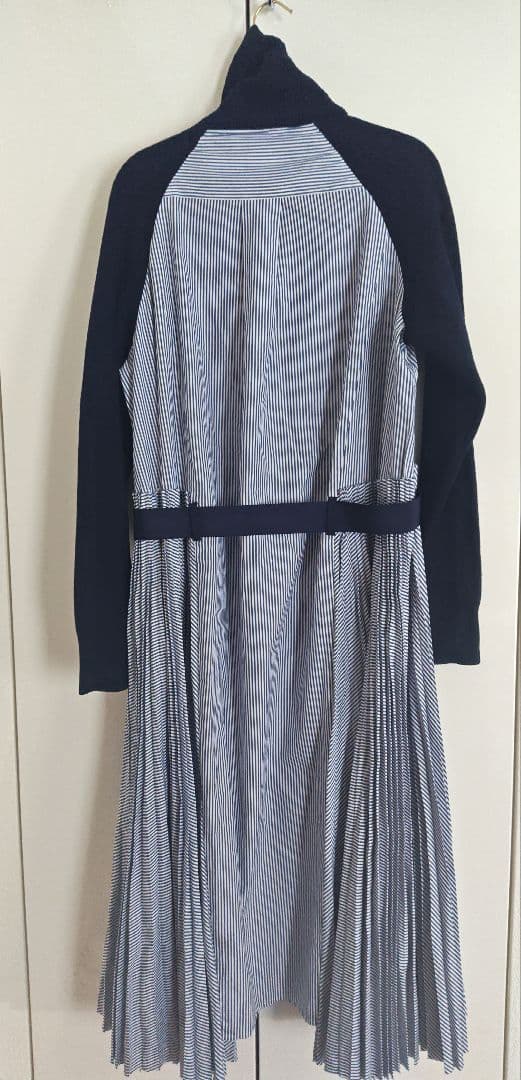 美品 sacai SCW-044 ネイビー ドッキング ワンピース サイズ 2