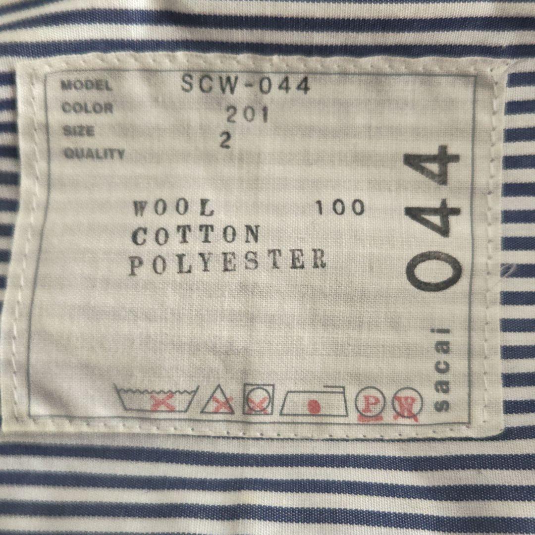 美品 sacai SCW-044 ネイビー ドッキング ワンピース サイズ 2