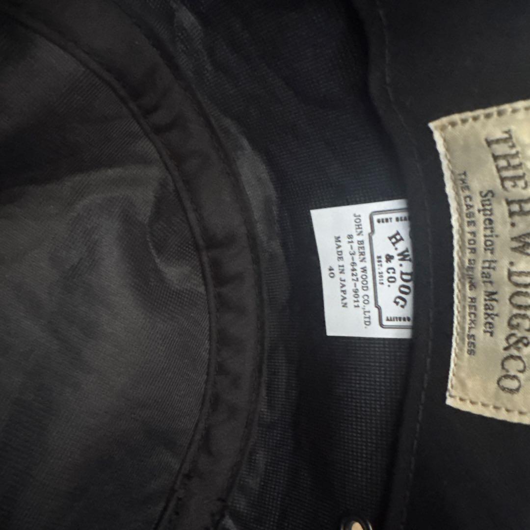 H.W. DOG & CO. ブラックバケットハット サイズ40