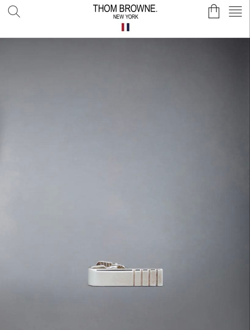 THOM BROWNE 4bar スターリングシルバー ショートタイバー