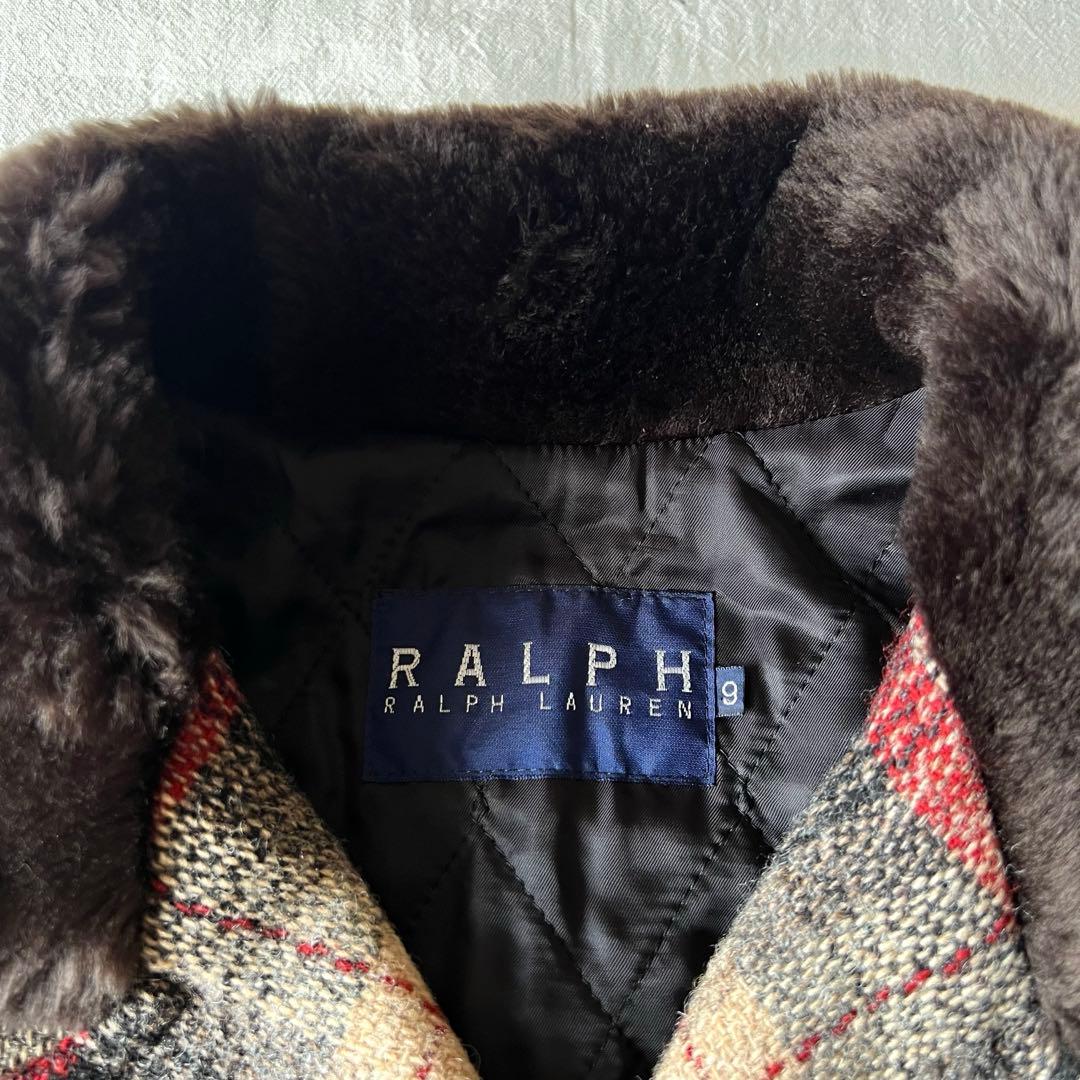 【極美品】RALPH LAUREN ウールコート チェック ダブル ベルト付き
