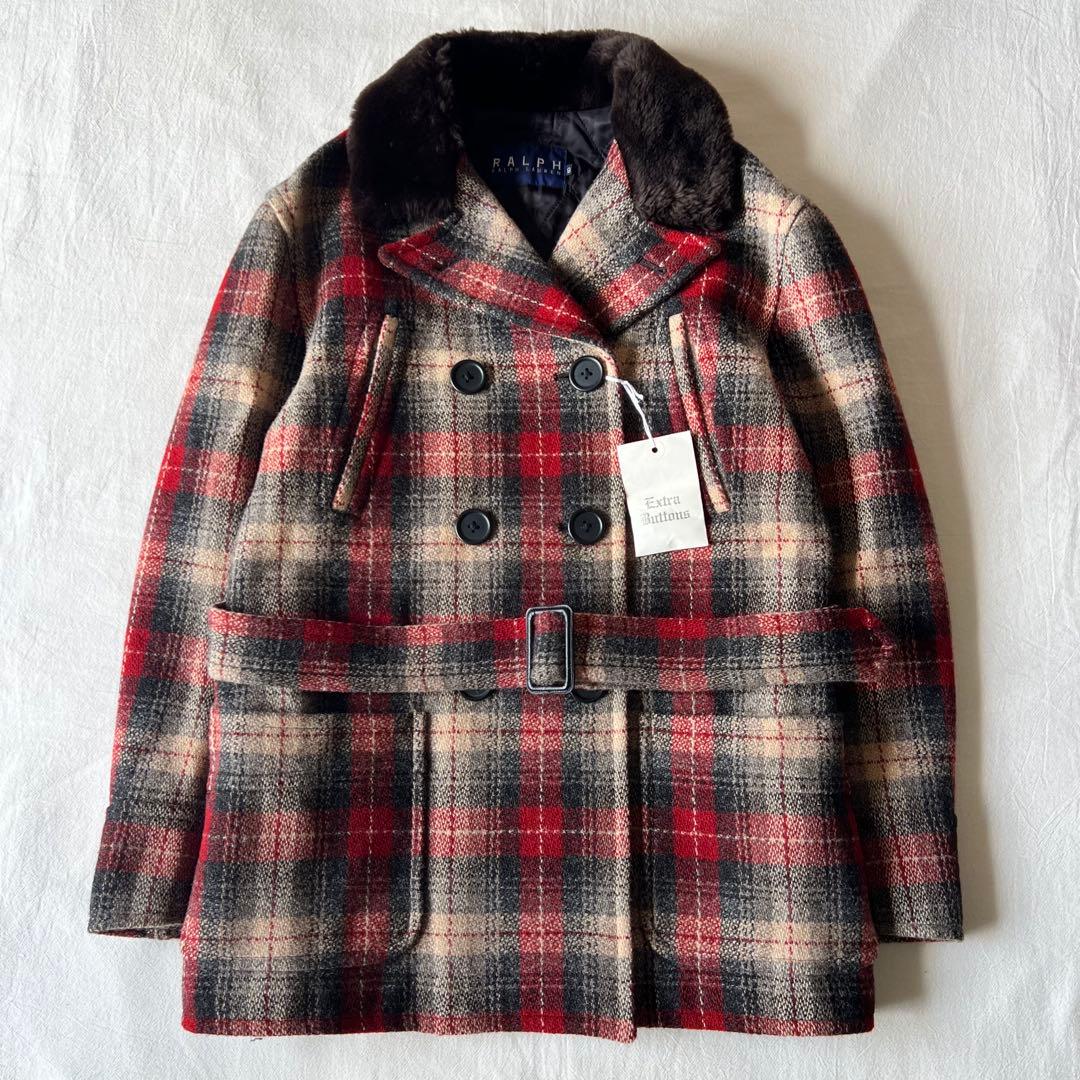 【極美品】RALPH LAUREN ウールコート チェック ダブル ベルト付き