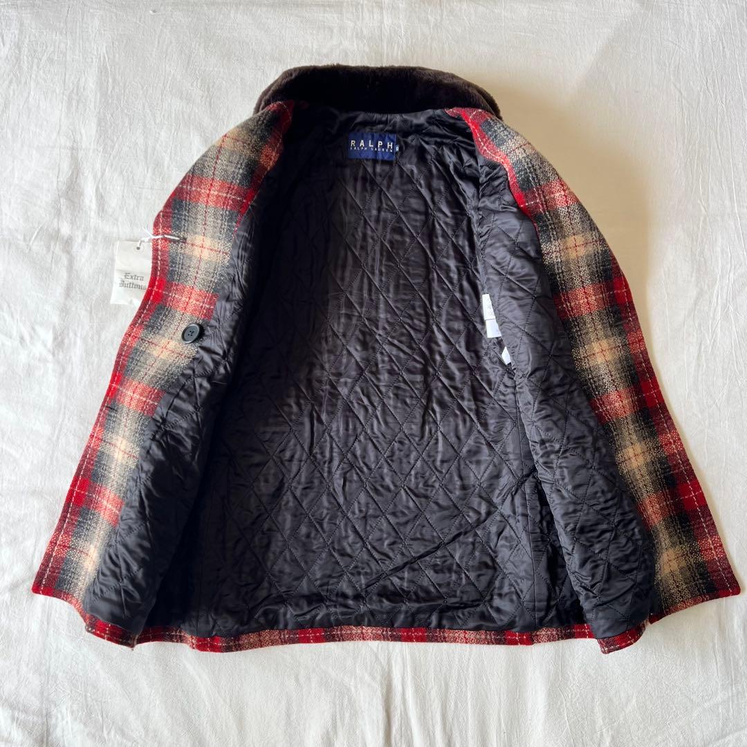 【極美品】RALPH LAUREN ウールコート チェック ダブル ベルト付き