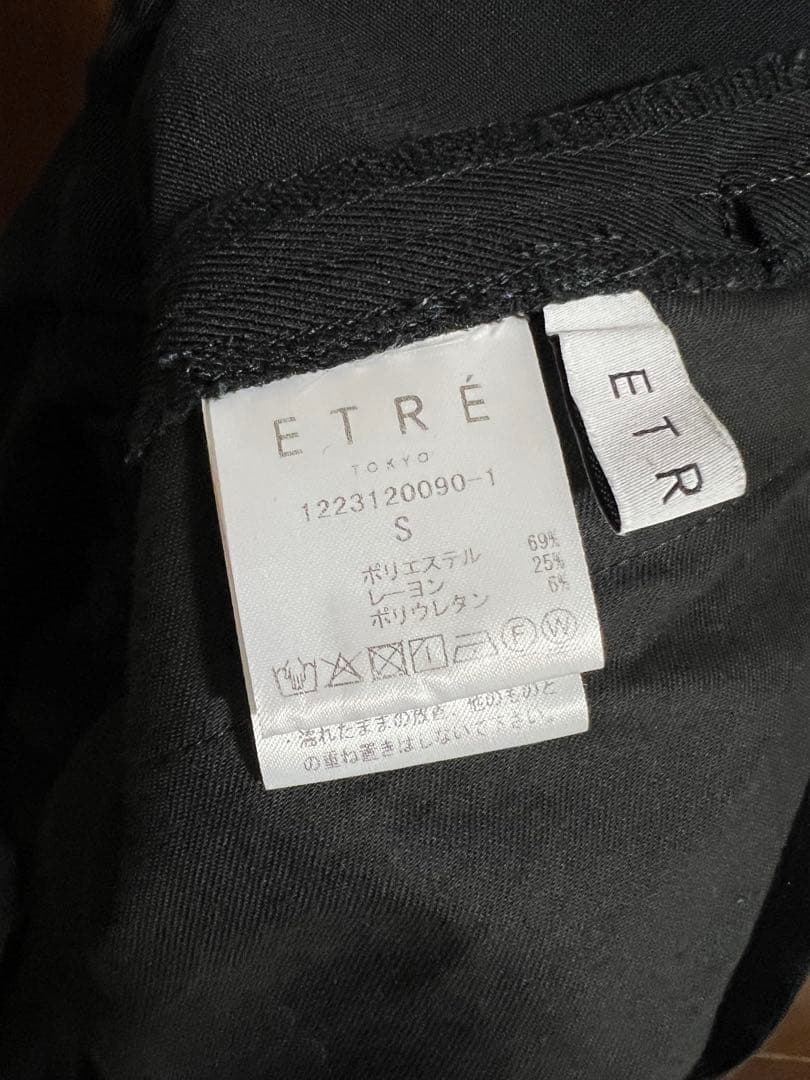 ETRETOKYO サイズS キャバルリーツイルワイドパンツ ブラック