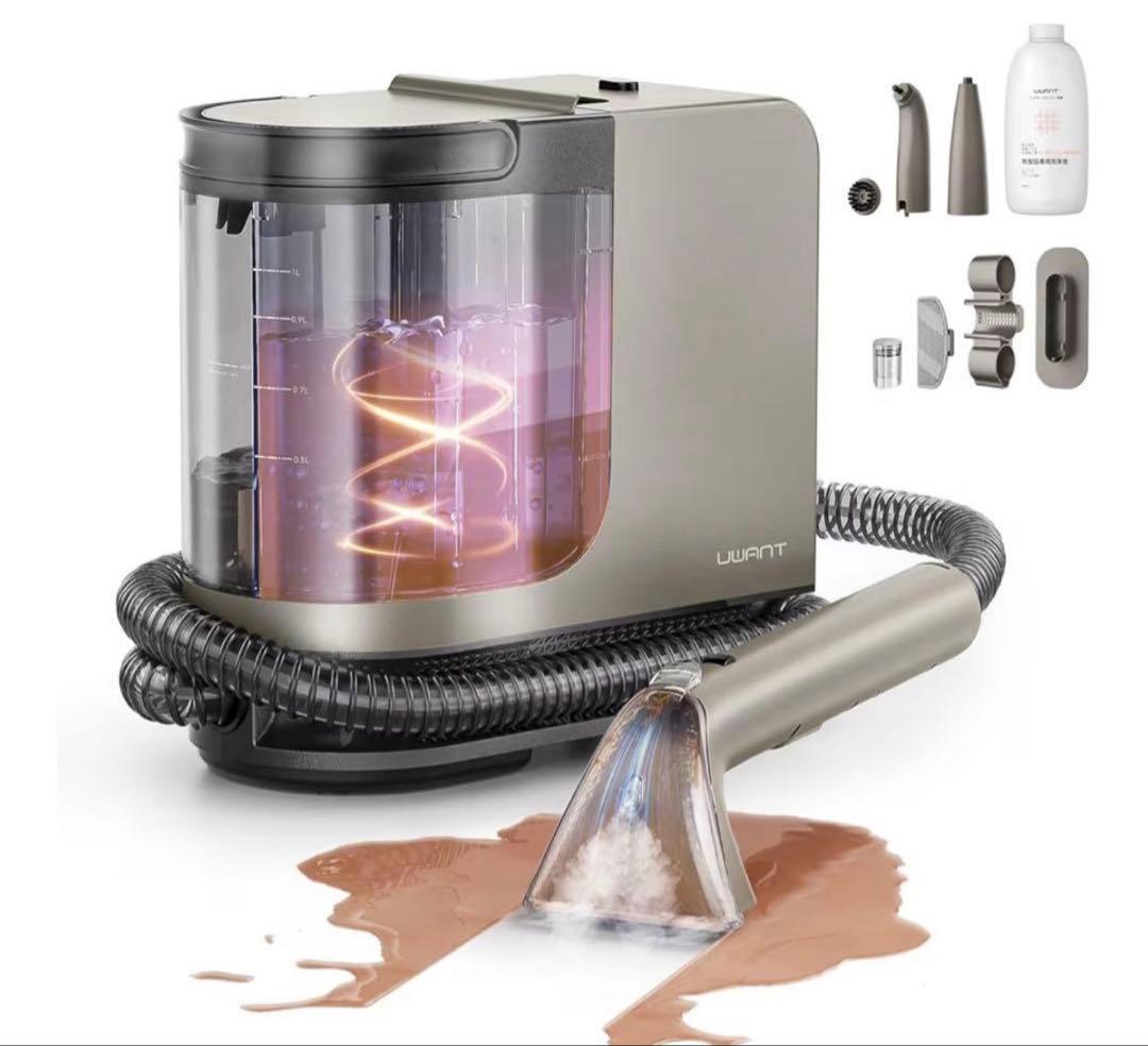 スチームクリーナー【100℃蒸気噴射×18000Pa超強吸引力×60℃加熱お湯】