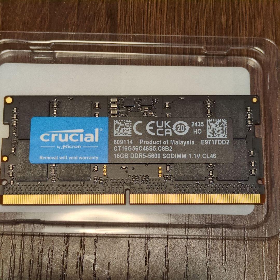 メモリー Crucial 16GB DDR5 5600 SODIMM