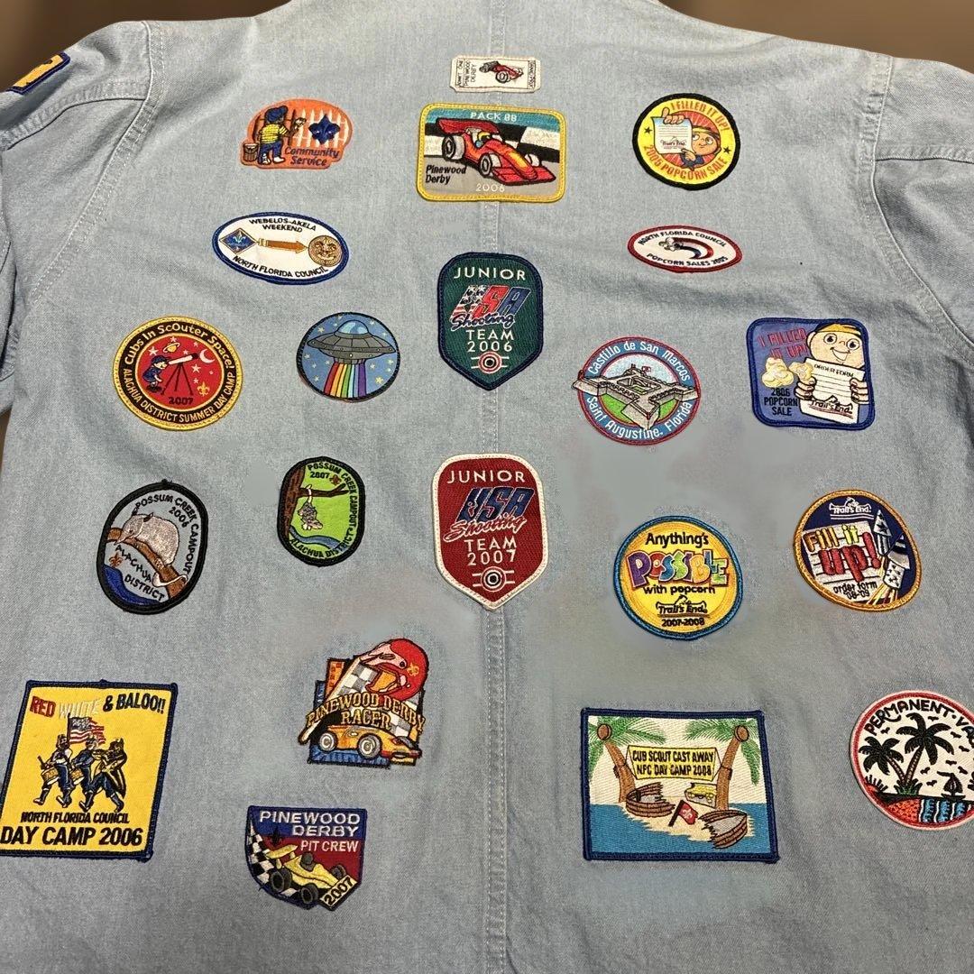 デニムカバーオール　ワッペン付き