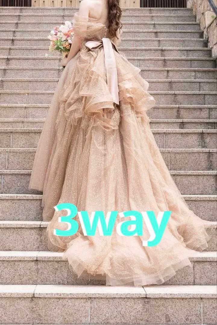 【ぽっぽ】カラードレス ピンクドレス ブラウンドレス ウェディング 結婚式