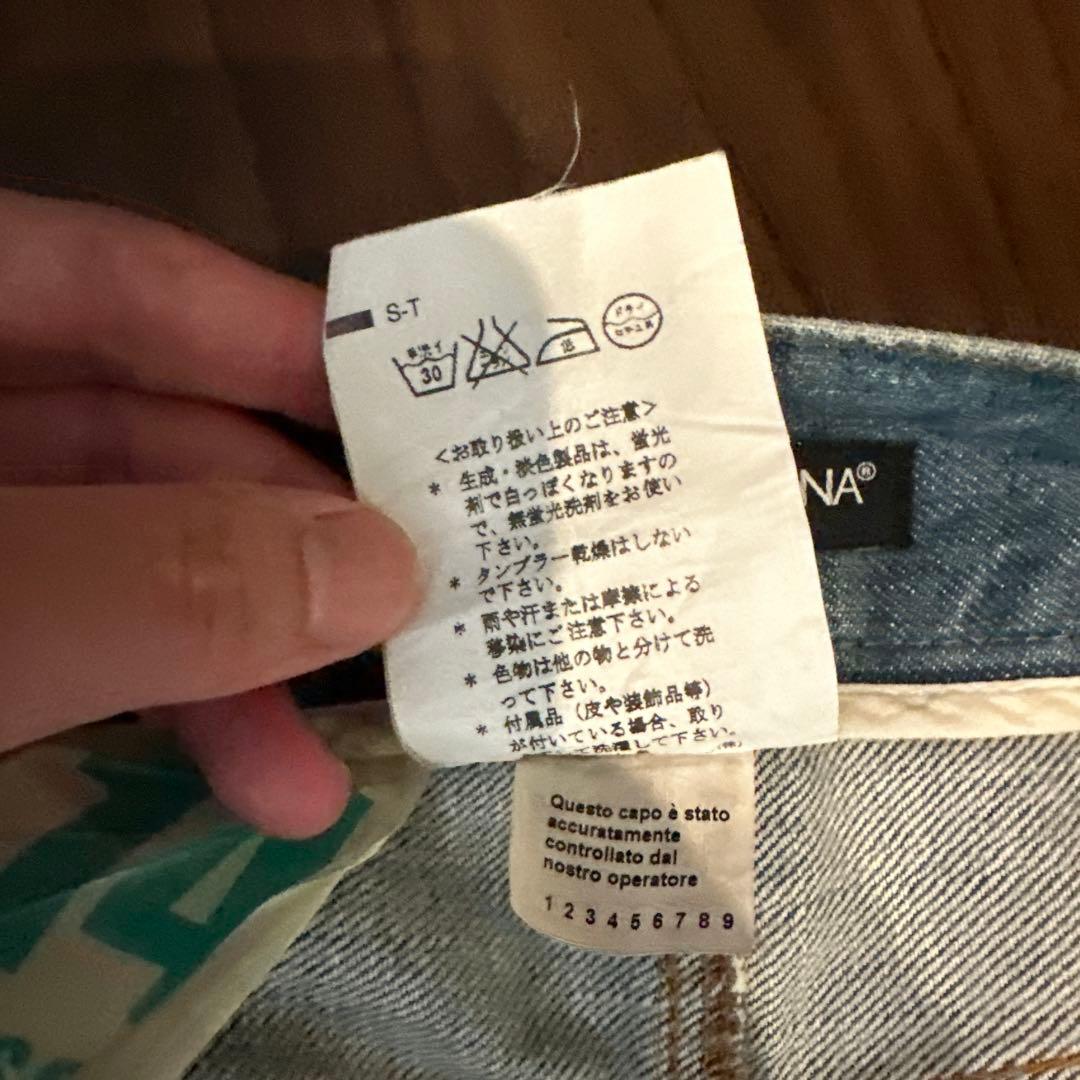 Dolce & Gabbana ライトブルー ストレートデニム ダメージ加工