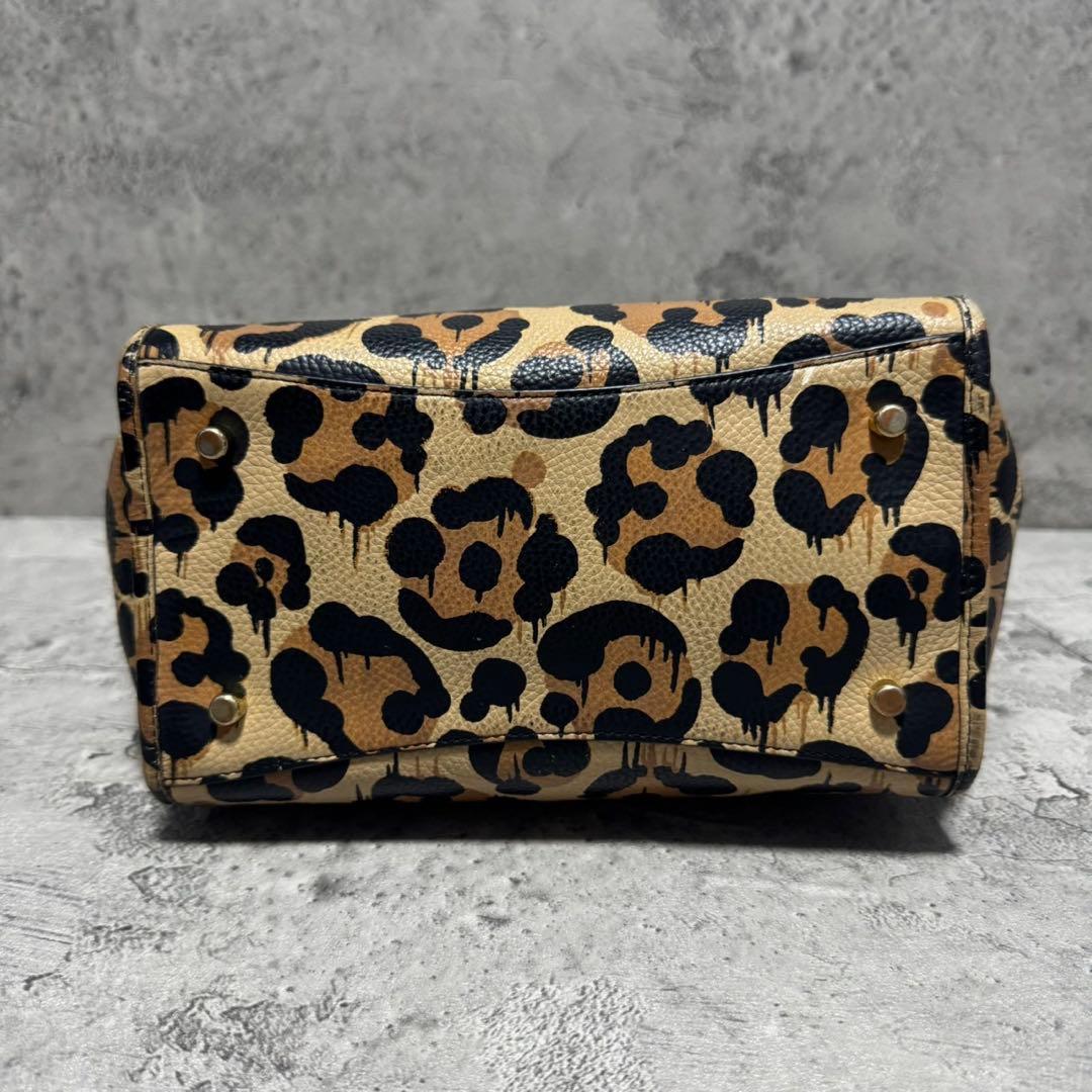 美品✨️コーチ 2way ショルダーバッグ PVC レザー レオパード 豹柄