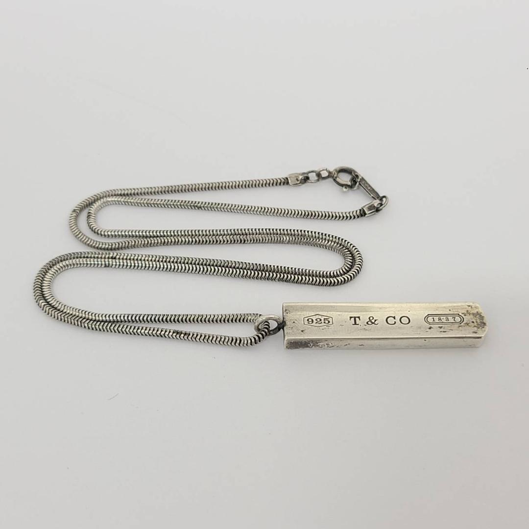 ティファニー ネックレス 1837 バー プレート 925刻印 シルバー ②