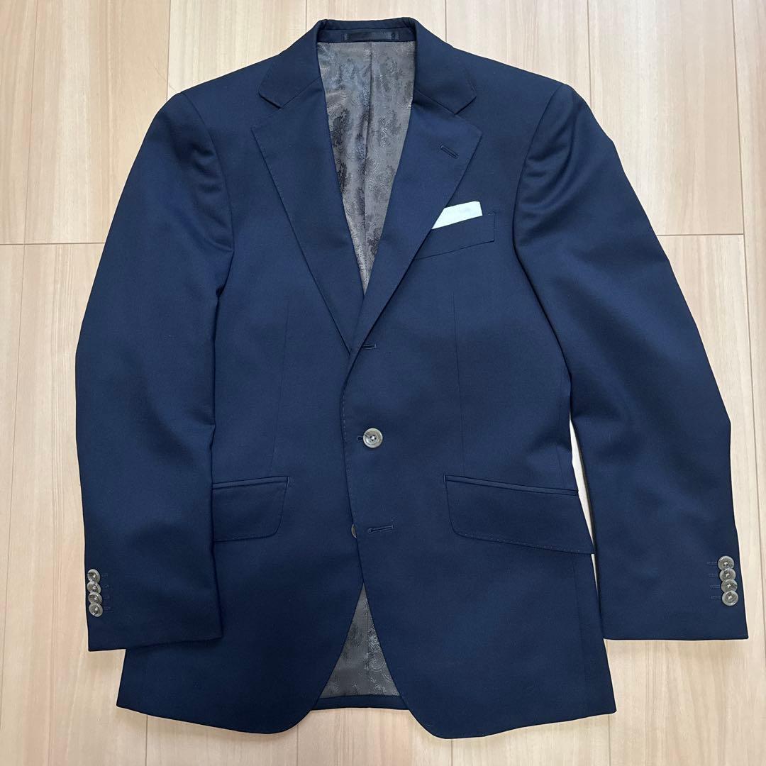【美品】オーダースーツ スリーピース ダークネイビー
