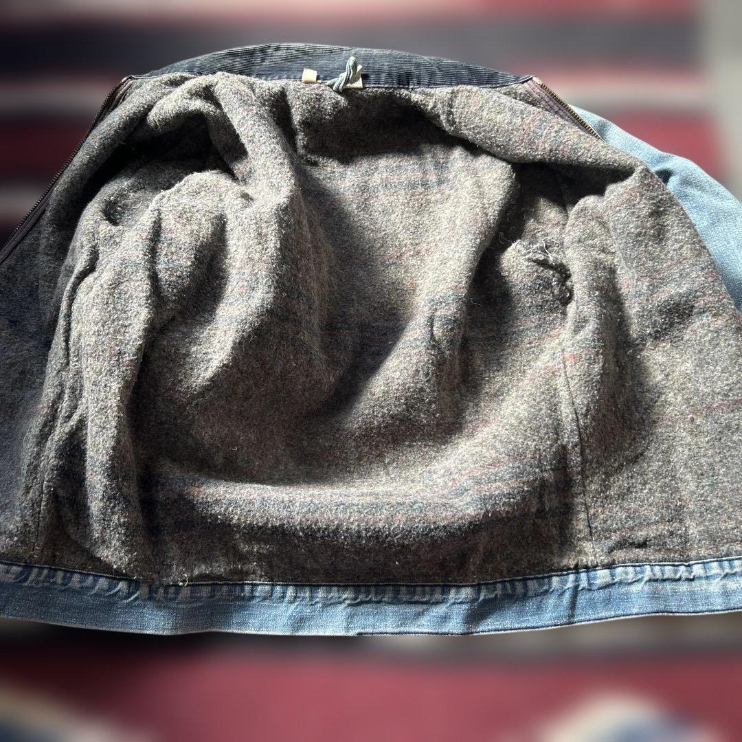 Wrangler、ライトブルー デニムジャケット コーデュロイ襟