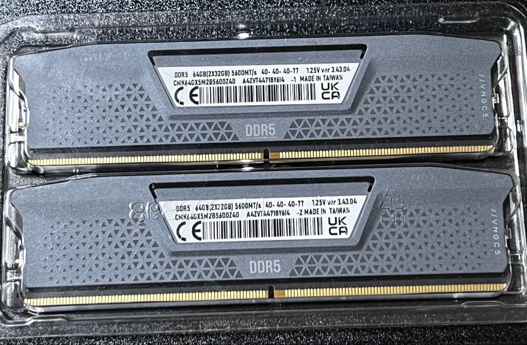 CORSAIR DDR5-5600MHz VENGEANCE 32GB×2枚②