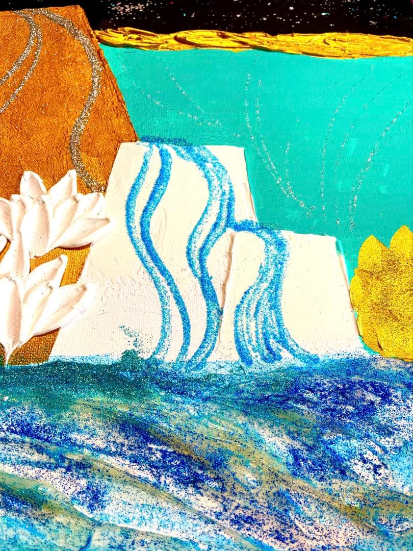 開運絵画　オリジナル　龍体文字　昇龍　金龍