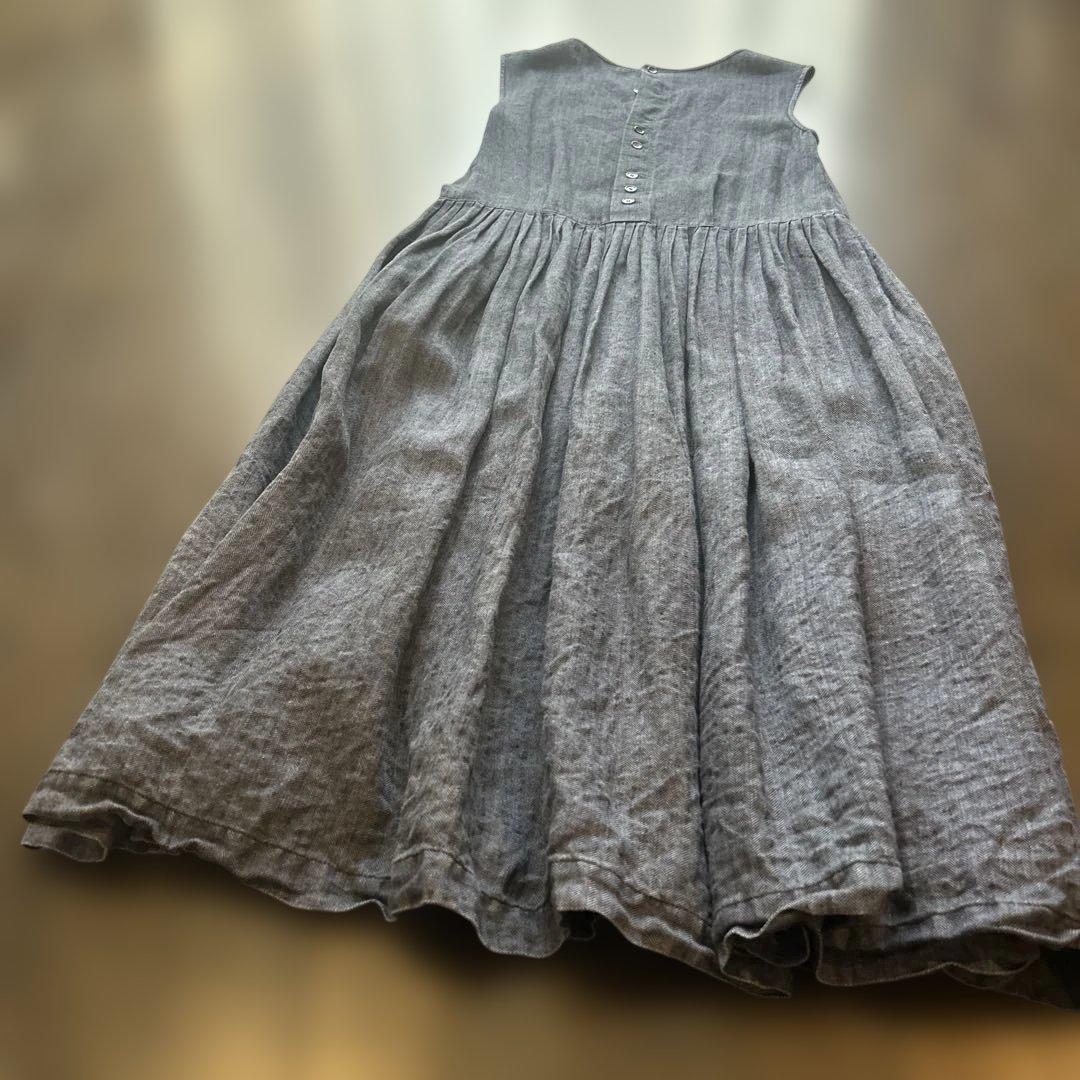 リゼッタ✴︎リネン100%✴︎ノースリーブロングワンピース✴︎ネイビー