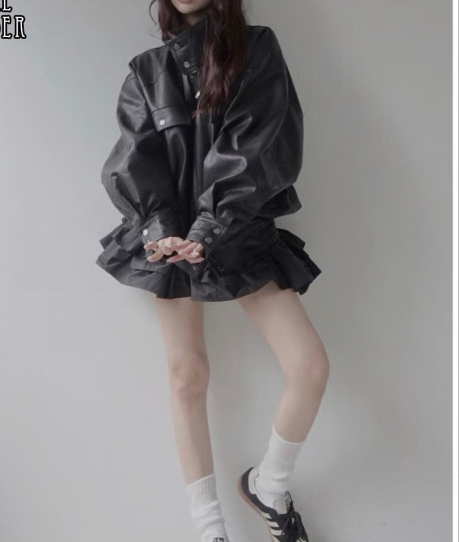 ウォッシュレザーブルゾン