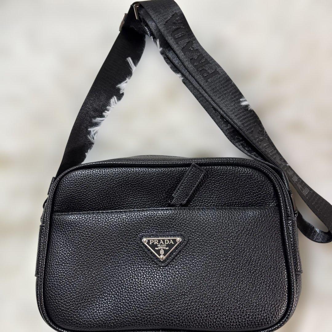 ブラックレザー ショルダーバッグノベルティ