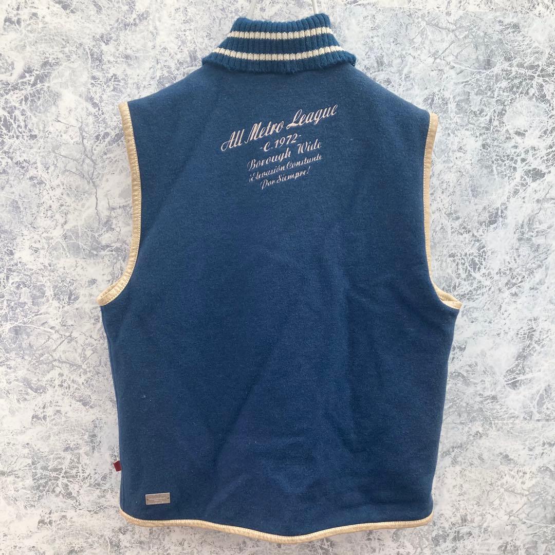 IJ297 激レアUS古着エコーアンリミテッド刺繍肉厚ウール中綿スタジャンベスト