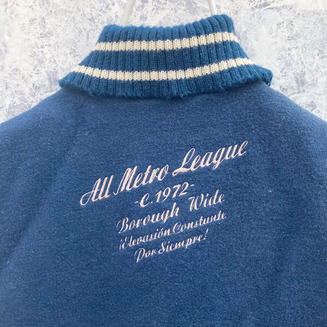 IJ297 激レアUS古着エコーアンリミテッド刺繍肉厚ウール中綿スタジャンベスト