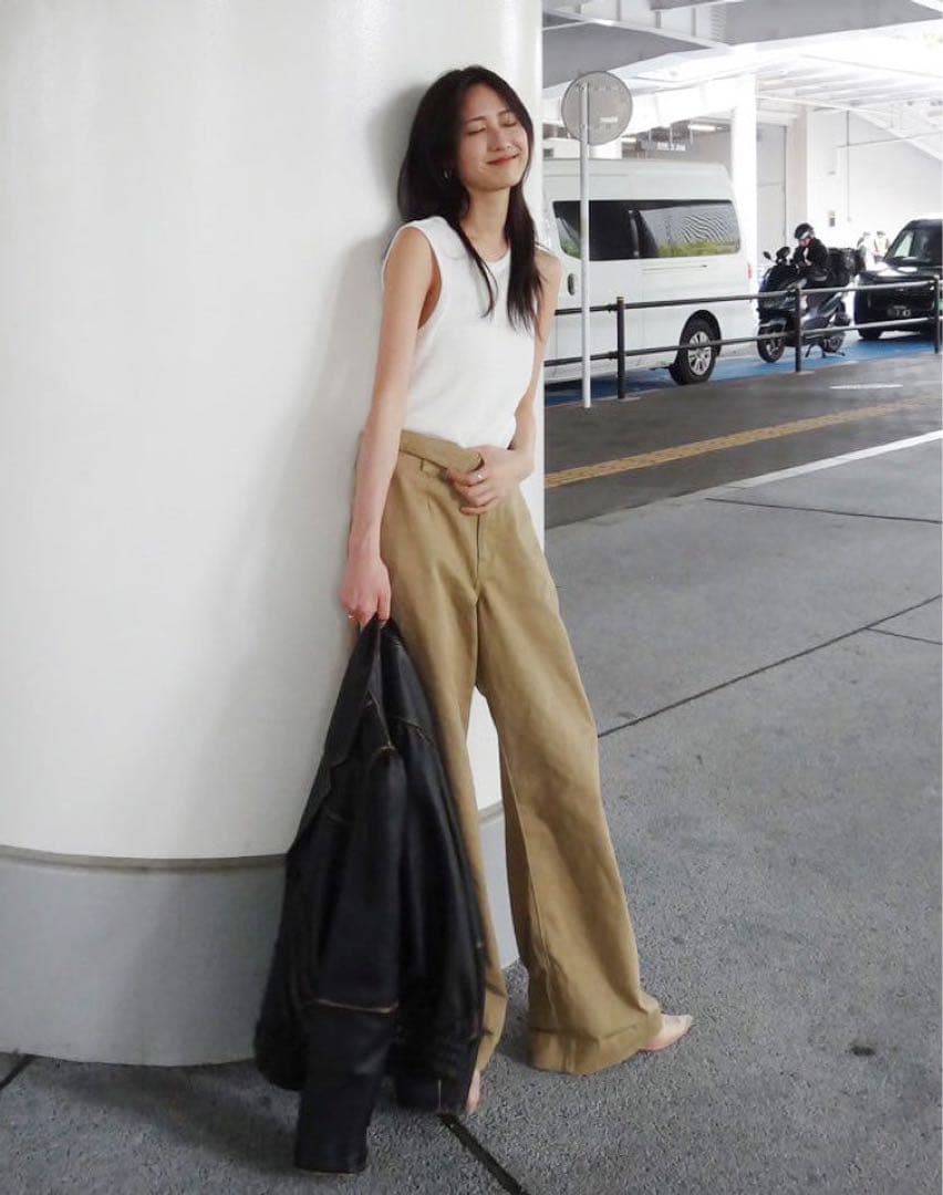 Searoomlynn ハイウエストLOOSEチノトラウザー