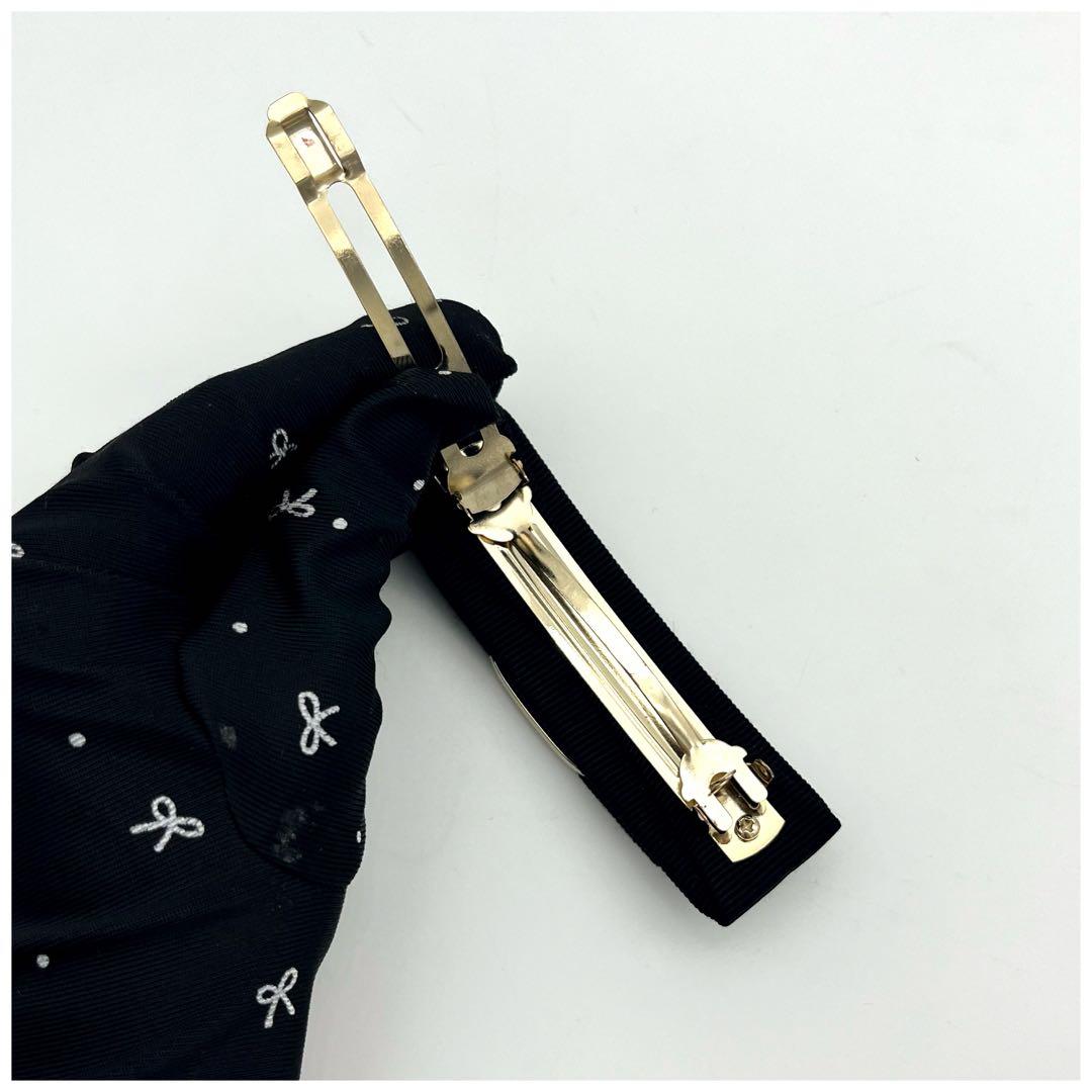 結☆サルヴァトーレフェラガモ ヴァラリボン バレッタ ブラック