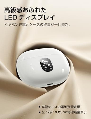 イヤホン bluetooth ワイヤレスイヤホン 48時間の再生時間 重低音 m