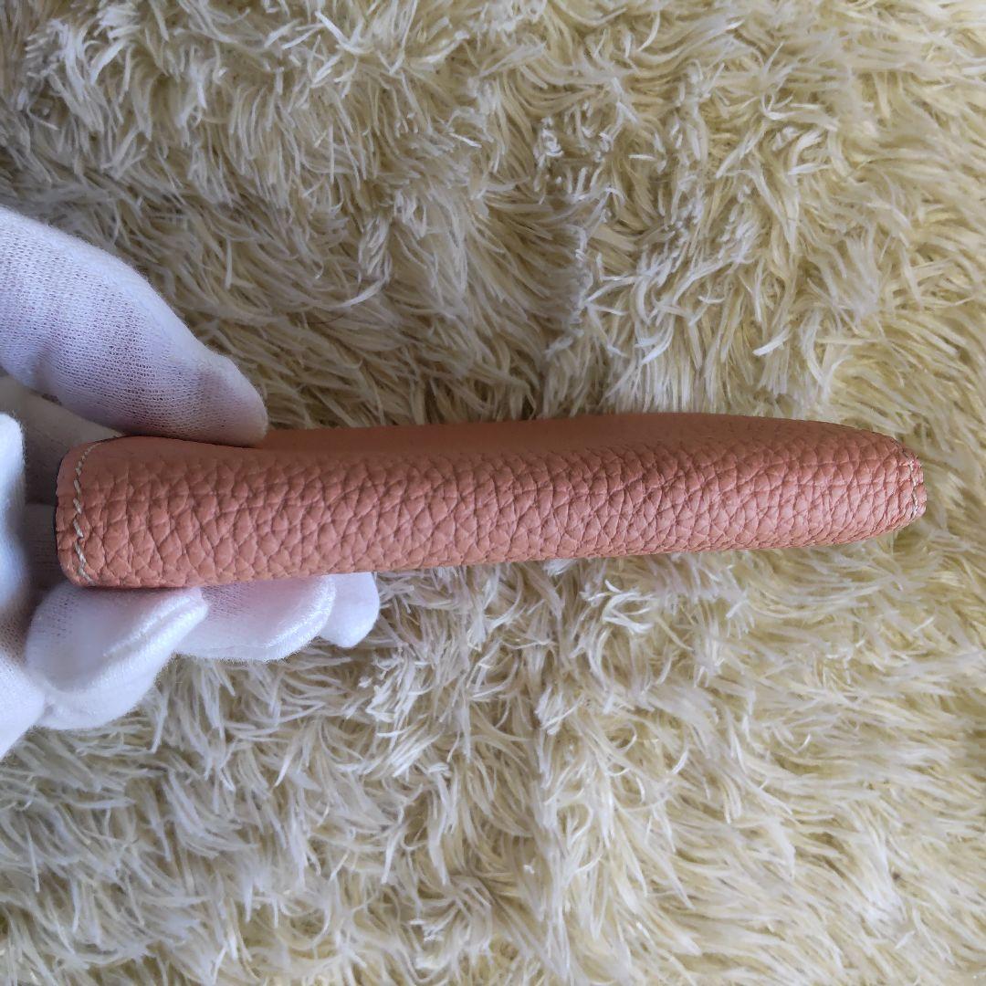 極美品✨ボナベンチュラ　ビジネス　カードケース　シュリンクレザー　シボ革　ピンク