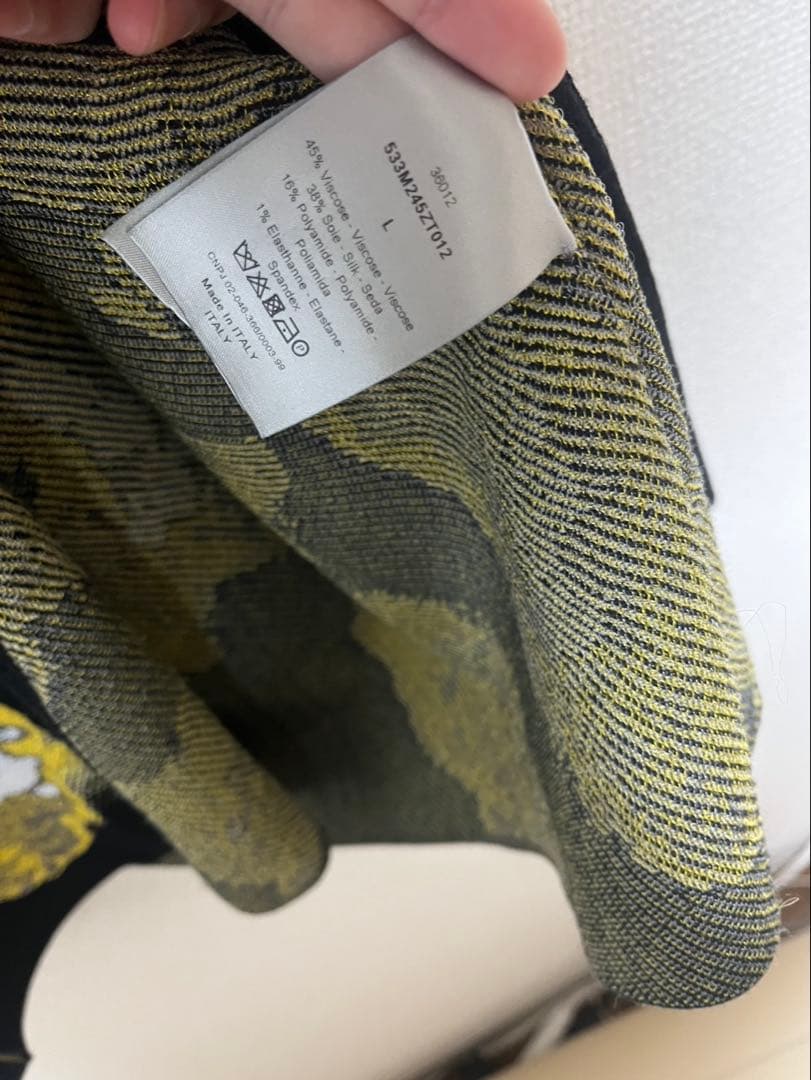 Dior homme ロング　ニット　黒　ブラック　ベスト 15aw 総柄