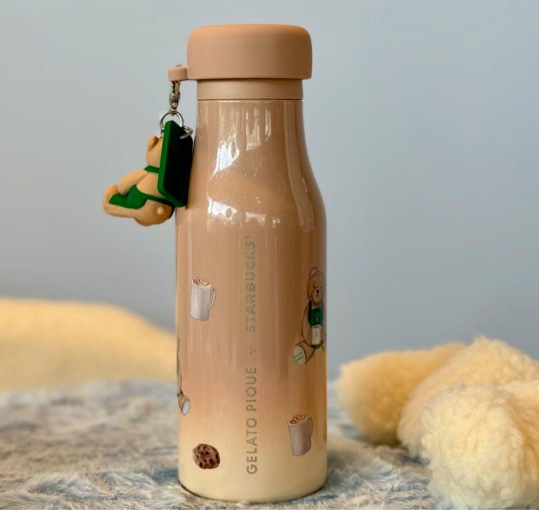 ジェラピケ×スタバ gelato pique ベアチャーム付きステンレスボトル