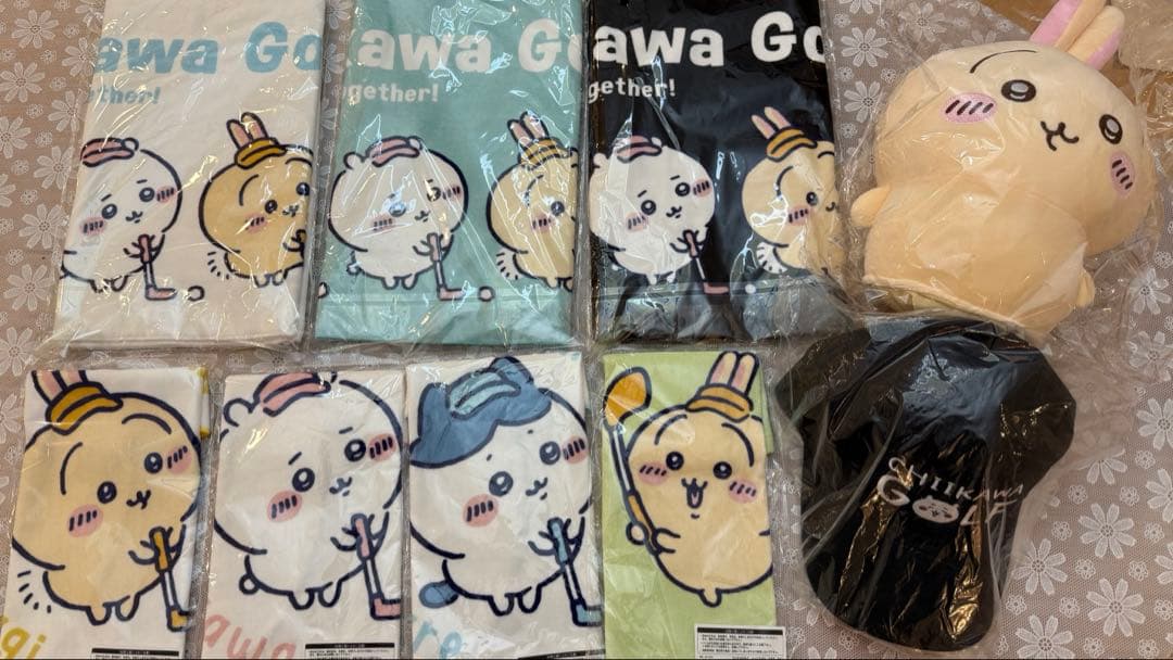 ちいかわGOLF フェイスタオル ヘッドカバー　キャップ　9点セット