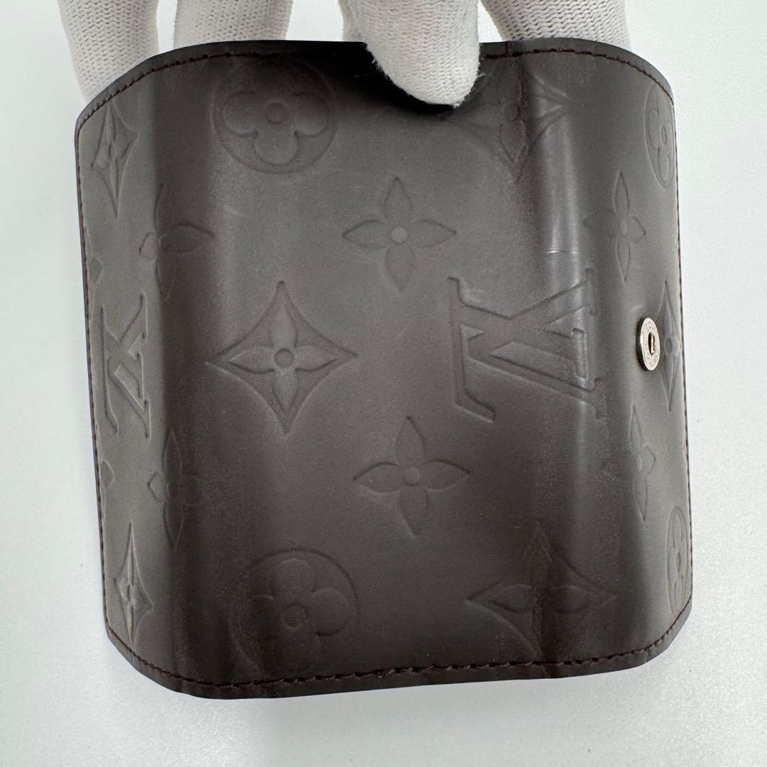 美品 ルイヴィトン 4連キーケース グラセ ミュルティクレ 濃黒茶