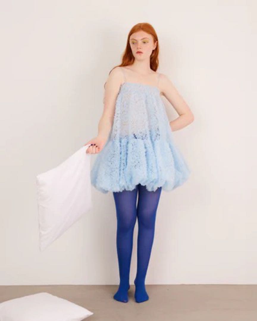 トップス poppy TULLE BALLOON TUNIC (LIGHT BLUE)