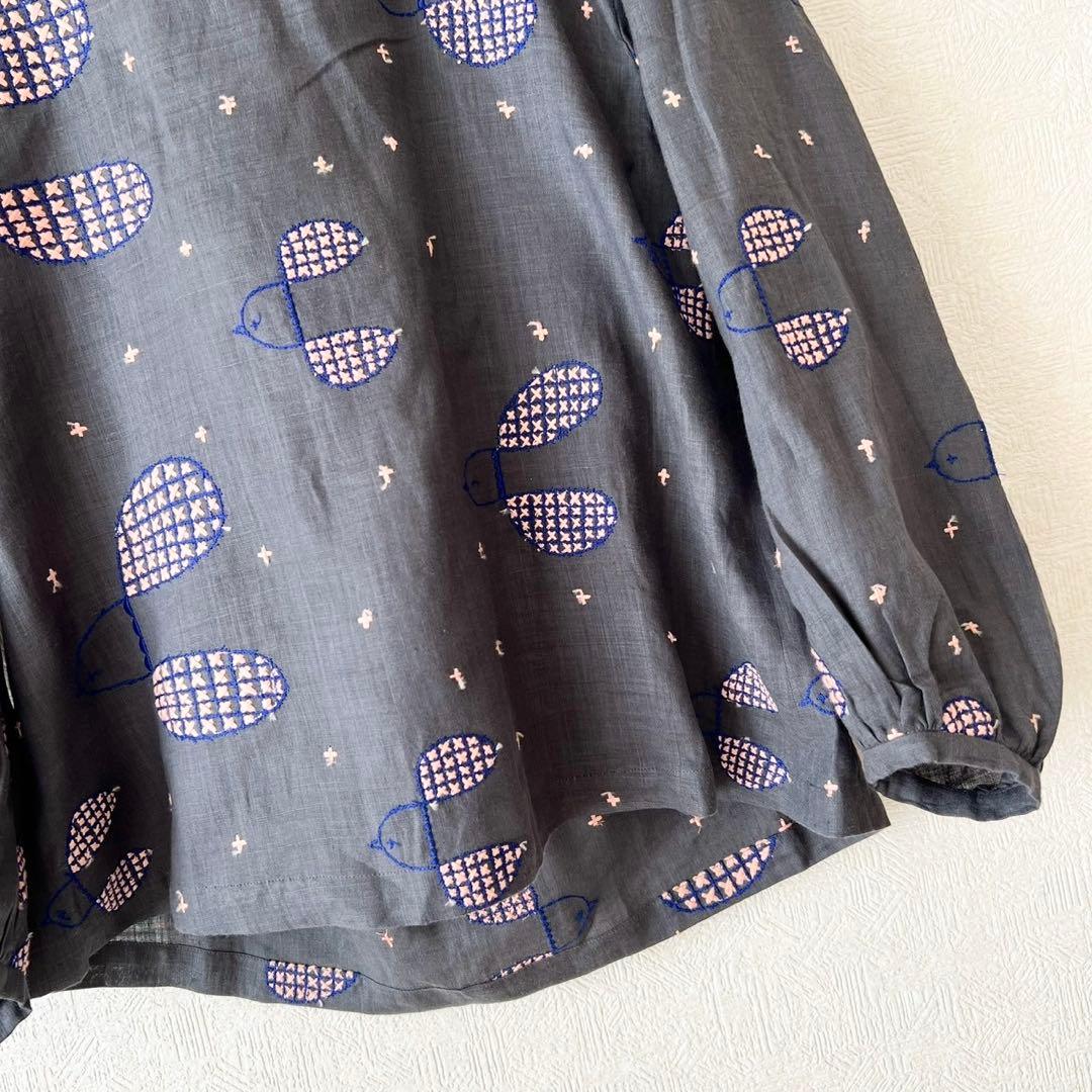 mina perhonen plover リネン ボウタイリボン付き ブラウス