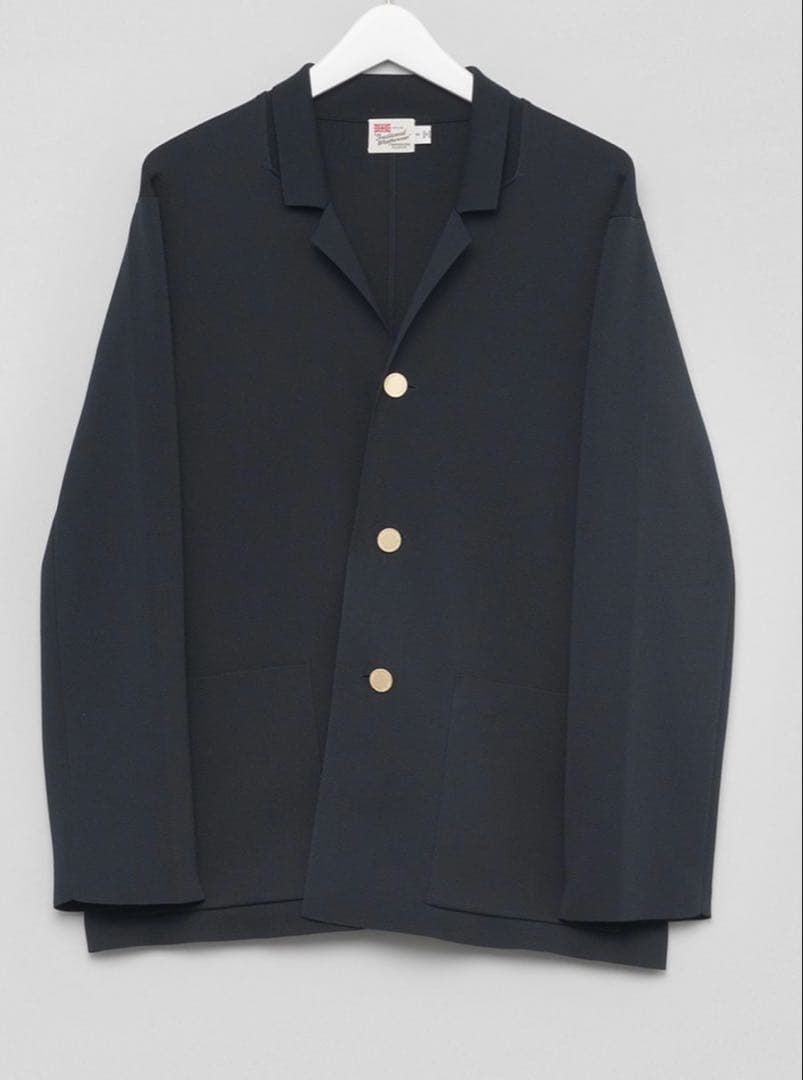 3036yトラディショナルウェザーウェア 金ボタンニットジャケット 紺 S