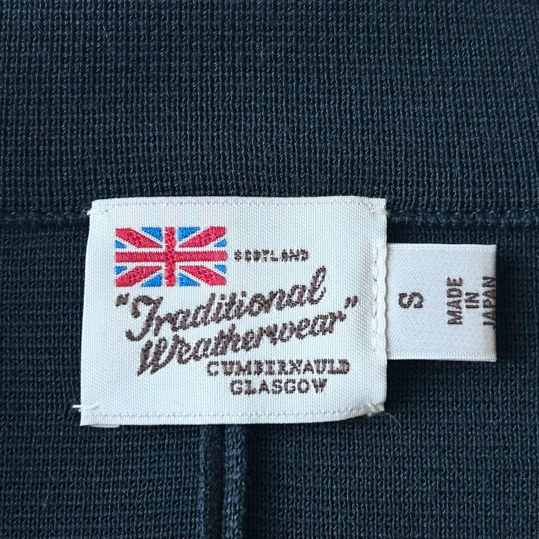 3036yトラディショナルウェザーウェア 金ボタンニットジャケット 紺 S